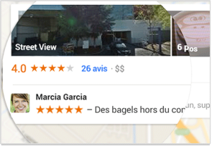 Exemple de recommandations partagées sur Google